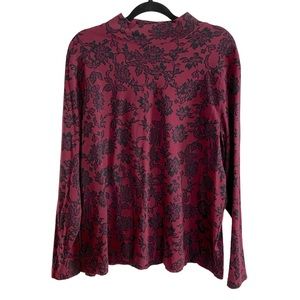 Croft & Barrow Burgundy Floral Shirt